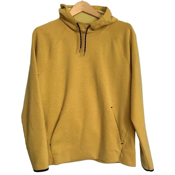 OLD NAVY- MEN YELLOW PULLOVER SWEATSHIRT -FRONT KANGAROO POCKET -SIZE MEDIUM - Picture 1 of 6